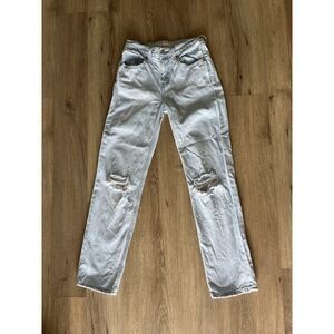 Levi's Low Pro Straight Distressed Light Wash Jeans Size 24 (0)